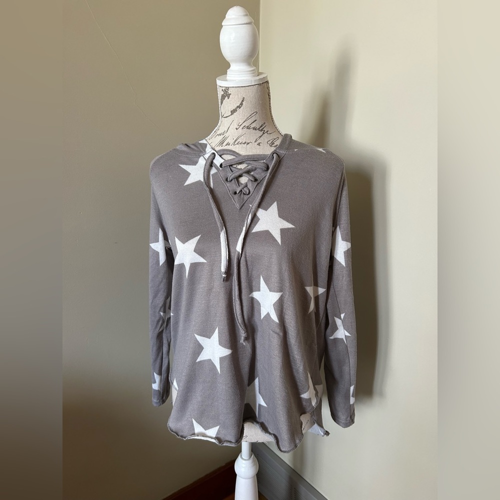 Stylish Gray Star Hoodie
